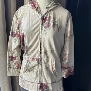 North River Outfitters Watetcolor Floral Hoodie Women Top L